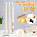 Retisee 50 Pack Flameless Taper Candles Bulk 10.8 Inch Ivory Spiral Battery Operated Flickering Warm 3D Wick Light LED Candlesticks for Halloween Christmas Wedding Home Window Decorations