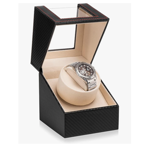 Automatic Single Watch Winder for Automatic Watches,Rotating Watch Case with Japanese Quiet Motor，AC Adapter or Battery Powered
