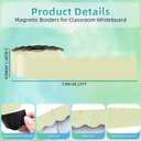 49.2 FT Grass Green Magnetic Borders for Classroom Whiteboard - Scalloped Magnetic Bulletin Board Border, Chalkboard Border Strip for Holiday Theme Decoration, Back to School, Office, Classroom, Home
