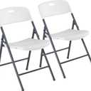 DUMOS 2 Pack Folding Chairs Heavy Duty - Plastic Stackable Portable Dining Chairs Set, Wedding, Party, Patio, Garden, for Indoor Outdoor, for Home and Office, Conference, White