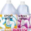 INCLY 2 Gallon Crystal Clear Epoxy Resin Kit, High Gloss & Bubbles Free Resin Supplies Coating & Casting for Table Top, Countertop, River Table,Wood, Jewelry Making, Art Craft, Self Leveling 1:1