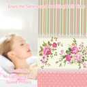 Rose Shower Curtain Spring Floral Pink Girl Bathroom Decor, Waterproof Cloth Fabric with Hooks, 60" W x 72" L