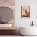Pink Bathroom Wall Art Bathtub Martini Cocktail Print Cute Girly Wall Decor, 24"L x 16"W