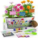Dan&Darci Paint & Plant Flower Growing Kit for Kids - Gift Ideas Age 5-12 Year Old Girl - Birthday Crafts Gifts for Girls & Boys, Fun Gardening Kits, Art Projects