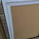 Cork Board Bulletin Board, 36" x 24" Corkboard for Wall, Rustic White Wooden Frame, Hanging Pin Board for Home & Office Decor, 10 Push Pins