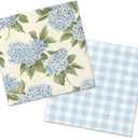 40Pcs Floral Napkins-Blue White Party Supplies Vintage Flower Paper Napkins Tea Party Decorations for Birthday,Baby Shower
