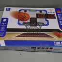 Basketball Hoop Indoor for Kids(4-12 Years Old), Over The Door Basketball Hoop with Scoring, Countdown and Music Accompaniment, Christmas Toys (Blue)