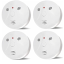 Putogesafe 4 Pack Combination Smoke and Carbon Monoxide Detector Battery Operated, Travel Portable Photoelectric Fire&Co Alarm for Home, Kitchen