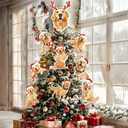 Christmas Golden Retriever Tree Topper 9Pcs Dog Christmas Ornament Tree Decorations for Xmas Tree Top Decoration Indoor Outdoor Home Decor Holiday Party (Lab)