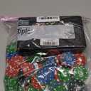 IXIGER Poker Chips, Denomination Poker Chips Set with Black Velvet Pouch Bag, Plastic Game Chips, Game Night Party Supplies(100pcs) (White - 100pcs Set, Red - 100pcs Set, Green - 100pcs Set, Blue - 100pcs Set, Black - 100pcs Set)