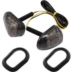 Anxingo 2PCS 12V Amber Motorcycle 9 LED Flush Mount Turn Signals Indicators Blinker Light Suitable for All 12V Motorcycles