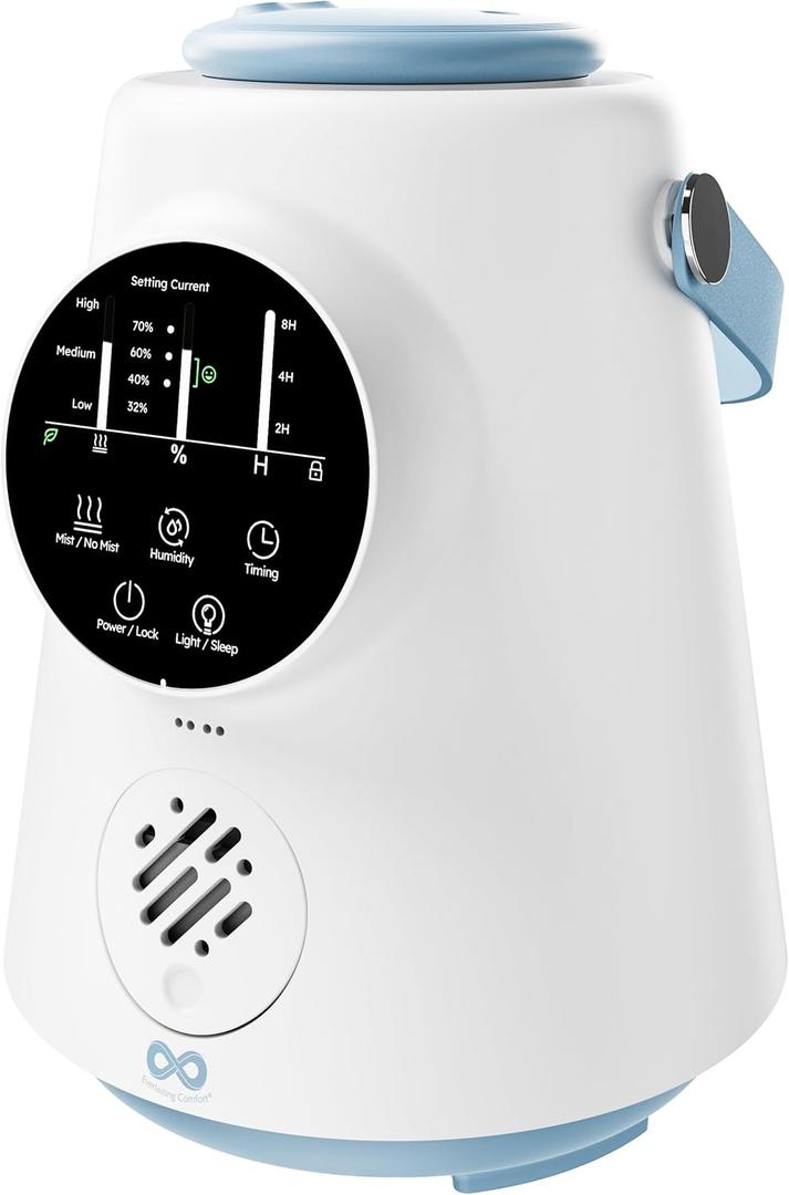 Everlasting Comfort 2.5L Top Fill Humidifier Upgraded Easy to Clean 20HR Runtime Cool Mist Air Moisturizer for Bedroom, Home, Nursery & Large Room, Whisper-Quiet Soothing Hydration for Baby & Kids