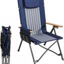 ATORPOK Camping Portable Folding Lawn Chairs for Adults, High Back Recliner | 350LBS Support, Adjustable Reclining Backrest, Integrated Headrest, Carry Bag Included, Outdoor Camping, Fishing, Beach Use