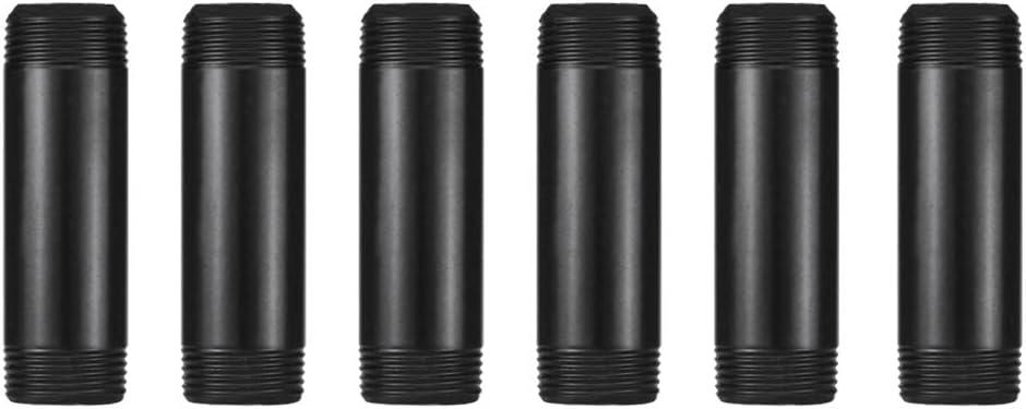 GeilSpace 1" 4" Pre-Cut Black Metal Pipe, Industrial Steel Fits Standard One Inch Black Threaded Pipes and Fittings - Vintage DIY Industrial Shelving (1" 4")