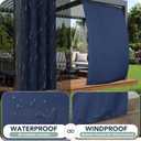 Outdoor Curtains for Patio Waterproof - 8 Panels Weatherproof Privacy Outside Curtains with Rod Pocket for Pergola, Gazebo, Porch, Cabana, Balcony, 54 x 84 Inch, Navy