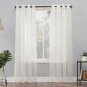 No. 918 Emily Sheer Voile Grommet Curtain Panel, 59" x 95", Eggshell Off-White