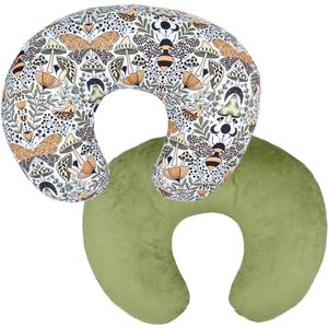 Nursing Pillow Cover, Soft Stretchy Nursing Covers for Breastfeeding Pillows, 1 Pack Floral Reversible Removable Slipcover for Baby Boy and Girls