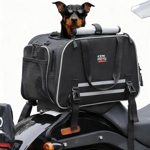 KEMIMOTO Motorcycle Dog Carrier Expandable, Airline Approved Pet Carrier Shoulder for Small Dogs & Cats Under 17 lbs, 18x11x11 Inch Soft-Sided Travel Bag, Folding & Portable for Cruiser Touring