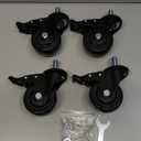 3 Inch Stem Caster Wheels 1600Lbs, Threaded Stem Casters Set of 4 Heavy Duty, 1/2"-13 x 1 (Screw Diameter 1/2", Stem Length 1"), Safety Dual Locking Industrial Castors, Wheels for Cart, Furniture