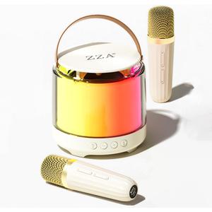Kids Mini Karaoke Machine: Portable Bluetooth Speaker with 2 Wireless Mics for Kids & Adults - Perfect Birthday Party Home Entertainment, Ideal Gifts for Girls & Boys 4-12 (K3)