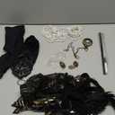 PLULON 1920s Flapper Accessories Set for Women, Great Gatsby Dresses Sequin Shawl Wraps Roaring 20s Dresses for Party (Black Gold)