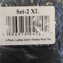 4 Pack Ladies Cotton Scoop Neck Tee , Size XL