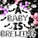 JeVenis Halloween Baby Shower Party Decorations A Baby is Brewing Halloween Baby Shower Balloons Witch Foil Balloons Gender Reveal Decorations for halloween baby shower Party Decorations
