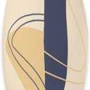 Minimalist Neutral Yellow Mustard and Navy Blue Shapes Throw Pillow