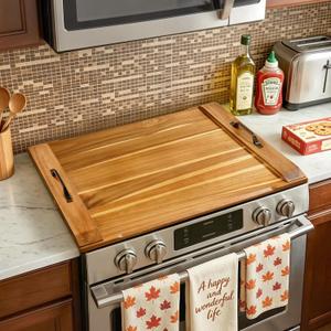 Gaialoop Noodle Board Stove Cover for Glass Top Electric Stove with Handles, 29.5"L x 22.1"W