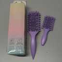Curl Defining Brush for Curly Hair, Vented Detangling Hair Brush for Wet and Dry Styling, Curved Brush for Shaping and Smoothing Curl Clumps, Lightweight Hair Brush (2Pcs Purple)