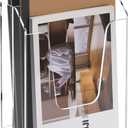 YUXUN Acrylic File Folder Holder, Vertical File Storage, Clear Desktop Organizer, 2 Pockets