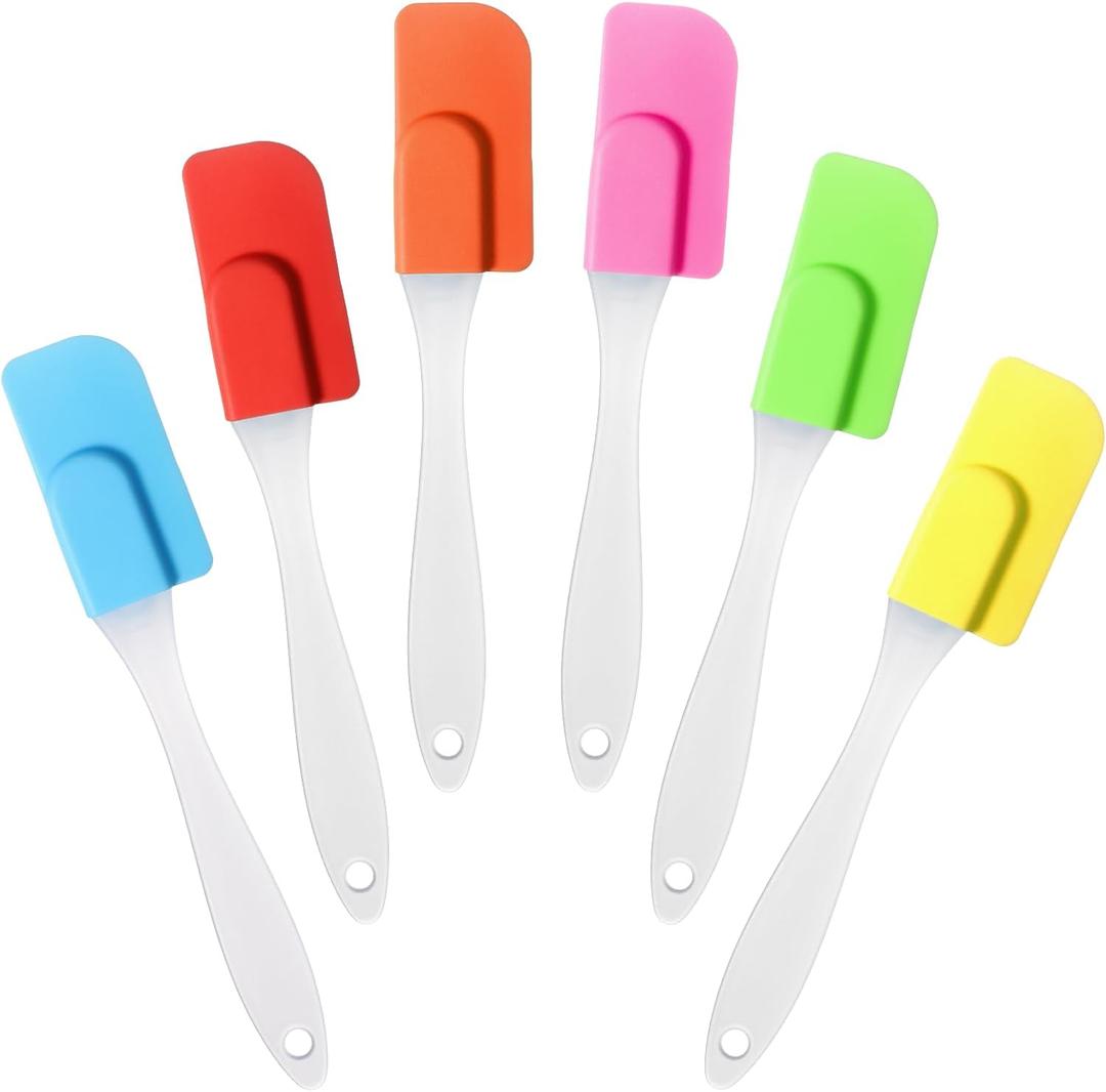 6 PCS Mini Silicone Spatula, Multicolor Small Spatula Silicone, Heat-Resistant Mini Rubber Spatulas Set Kitchen Tools for Baking, Cooking, Mixing