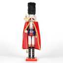 18 inch Wooden Nutcracker Decor for Fall Thanksgiving - Autumn Nutcracker Soldier Figures with Turkey and Straw, Large Festive Harvest Collectible Decor for Home, Table, Mantle (Red1-18inch)