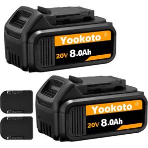 Replacement Battery for Dewalt 20v Max Battery, 20v 8Ah Replacement Battery Compatible with Dewalt 20v Battery DCB200 DCB206 DCB204 DCB205 DCB203 DCB207 Cordless Tools