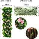 Expandable Privacy Fence, Pink Rose Clusters, 120 x 22 in