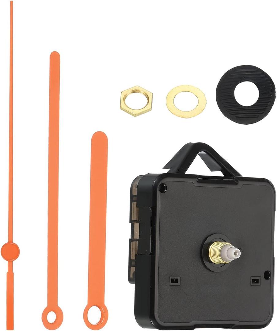 PATIKIL Clock Mechanism Kit, Quartz, Orange, 2.72 x 2.2 x 0.63 inches, Wall Mount, Silent, Battery Operated
