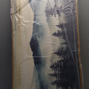 HOURIA Large Boho Mountain Forest Framed Canvas Wall Art Set, Nature Foggy Woodland Wall Decor, Modern Pine Tree Artwork, Watercolor Botanical Art Print for Living Room, Bedroom, Farmhouse- 20"×40"×1