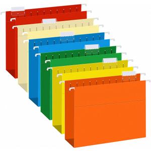 Extra Capacity Hanging File Folders, RAZCC 30 Pack Letter Size Reinforced Hanging Folders with Heavy Duty 3 Inch Expansion for Bulky Files, Filing Cabinet, Adjustable Tabs, Assorted Colors