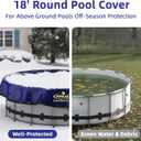 POOLACC Pool Covers for Above Ground Pools - 18 ft Round Winter Pool Cover, Extra Durable Cold- and UV-Resistant Heavy-Duty Swimming Pool Cover for Winterizing