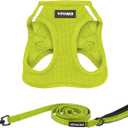 Best Pet Supplies Voyager Step-in Air All Weather Mesh Harness and Reflective Dog 5ft Leash Combo with Neoprene Handle, for Small, Medium and Large Breed Puppies - Set (Lime Green), X-Small (XS (Chest: 13 - 14.5"))