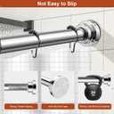 Silver Shower Curtain Rod 26110 Inch, Adjustable Spring Tension Curtain Rod No Drill, Stainless Steel Shower Rod Easy Install, Rustproof Tension Rod for Windows Bathroom Closet Kitchen Room Divider
