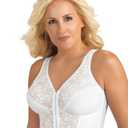 Exquisite Form Fully Front Close Wire-Free Longline Posture With Lace Bra - White, 42 B 