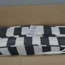Outdoor 18 inch Square Patio Dining Chair Pads Comfortable Fiber-Filled Seat Cushions with Ties, Reversible Polyester Fabric - Canopy Stripe Gray, Set of 2