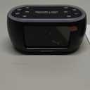 HOUSBAY Glow Small Alarm Clock Radio for Bedrooms with 7 Color Night Light, Dual Alarm, Dimmer, USB Charger, Battery Backup, Nap Timer, FM Radio with Auto-Off Timer for Bedside (Black)