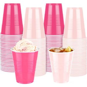 Kochorie 120 Pieces 16 oz Plastic Cups Light Pink and Hot Pink Disposable Party Cups Drinking Cup Bulk for Party Baby Shower Birthday Wedding Family Gatherings Festive Celebrations