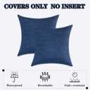 Kevin Textile Pack of 2 Outdoor Waterproof Pillow Covers Checkered Decorative Cushions Sham Throw Pillowcases Shell for Patio Tent Garden Couch Bed Sofa 22x22 Inch Blue