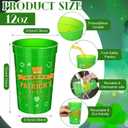 Meanplan 36 Pcs St. Patrick's Day Cups 12 oz Plastic Green Shamrock Reusable Party Cups Bulk for Kids Adults St Patrick's Day Party Supplies Drinks Beer Beverage