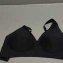 OEAK Womens Deep V Bras Comfortable Bra Support Push Up Bralettes Low Cut no Underwire Bra Plunge Seamless Tshirts Bras, XL,  Black