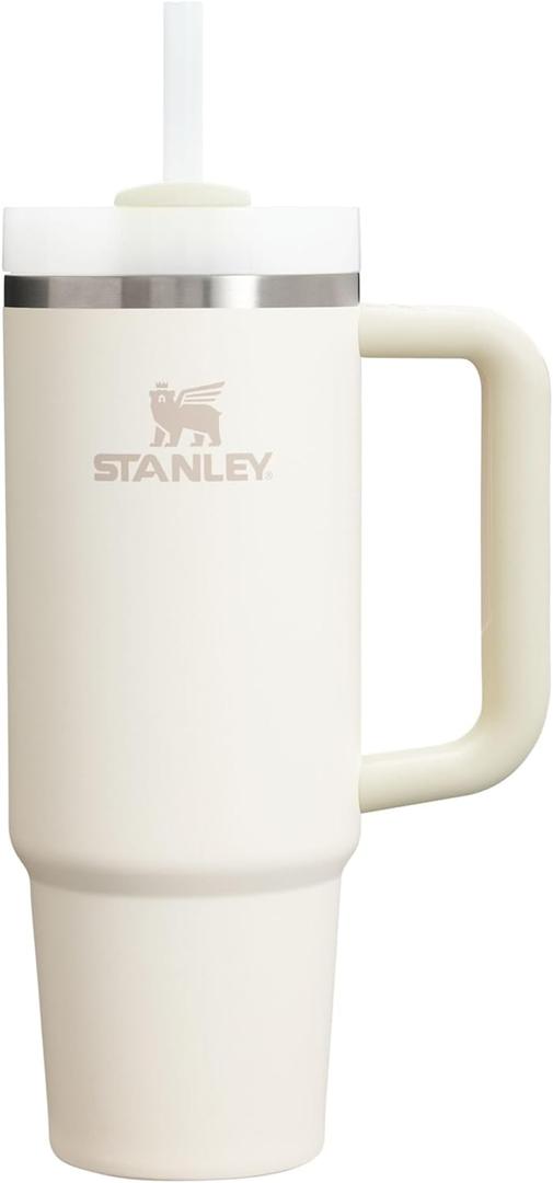 Stanley Quencher H2.0 Tumbler with Handle and Straw 30 oz | Flowstate 3-Position Lid | Cup Holder Compatible for Travel | Insulated Stainless Steel Cup | BPA-Free | Cream 2.0 (30 Ounces)