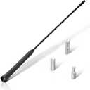Eightwood Car Antenna Replacement 16 inch (Only for Roof-Mounted), AM FM Universal Roof Mount Car Radio Antenna Mast, Flexible Rubber Antennae with M4 M5 M6 Threaded Adapter